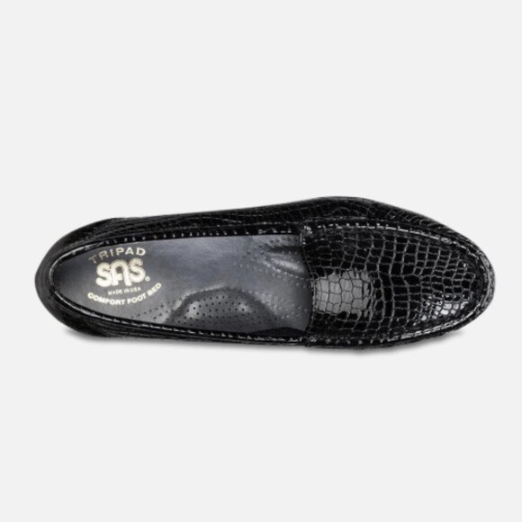New Size 7.5 Wide SAS Simplify Everyday Loafer in Black Croc (ABBA) - Picture 3 of 16